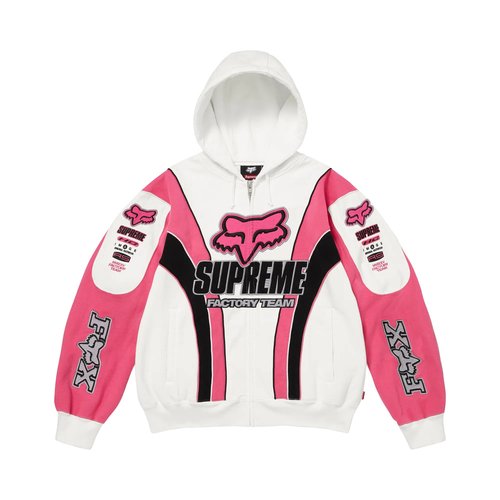 Supreme x Fox Racing Zip Up Hooded Sweatshirt - FW25SW59 WHITE