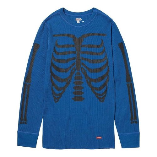 Supreme x HANES FW23 Week9 Bones Thermal Crew Long Sleeve Shirt - Blue - SUP-FW23-154