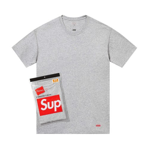 Supreme x Hanes Tagless Tees - 2 Pack - SS24A12 HEATHER GREY