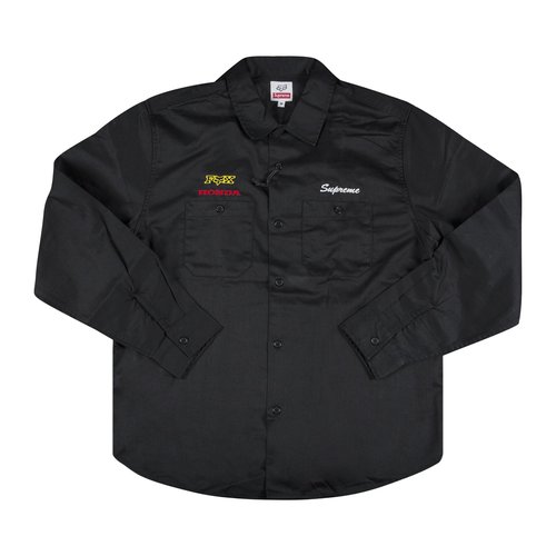 Supreme x Honda Fox Racing Work Shirt - FW19S25 BLACK
