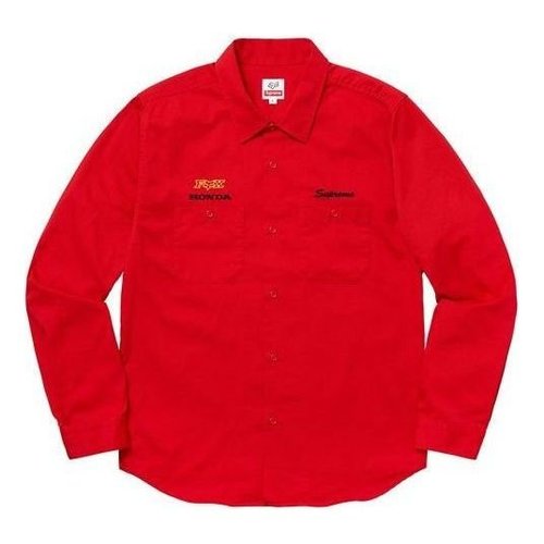 Supreme x Honda Fox Racing Work Shirt - Red - SUP-FW19-601