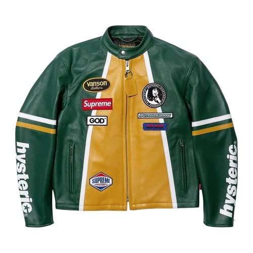 Supreme X HYSTERIC GLAMOUR X Vanson Leather Jacket Green FW24J62 supreme-x-hysteric-glamour-x-vanson-leather-jacket-green-fw24j62