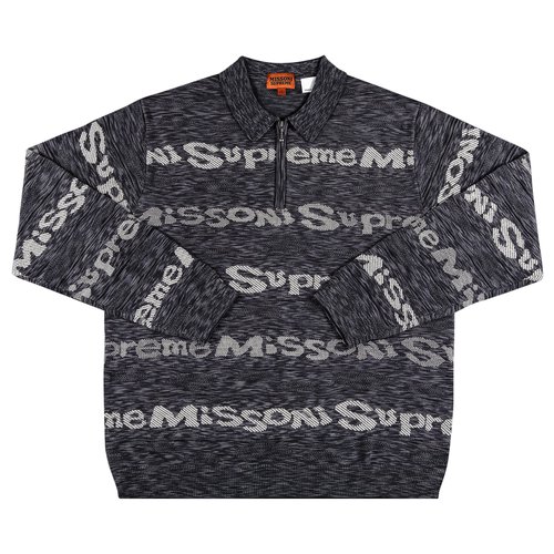 Supreme x Missoni Zip Long-Sleeve Polo - FW21KN86 BLACK