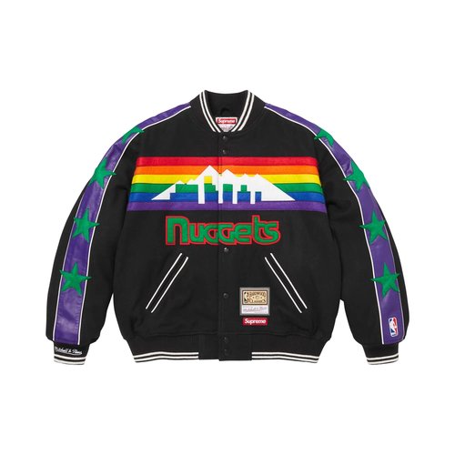 Supreme x Mitchell & Ness Teams Varsity Jacket - SS26J71 BLACK