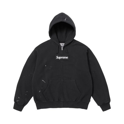 Supreme x MM6 Maison Margiela Box Logo Zip Up Hooded Sweatshirt - SS26SW32 BLACK