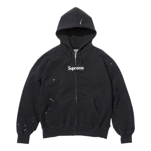 Supreme x MM6 Maison Margiela Box Logo Zip Up Hooded Sweatshirt - Black - SUP-SS26-100-BLK