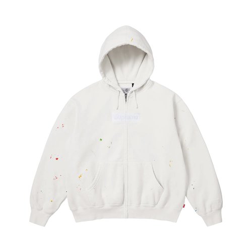 Supreme x MM6 Maison Margiela Box Logo Zip Up Hooded Sweatshirt - SS26SW32 WHITE