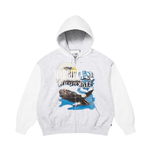Supreme x MM6 Maison Margiela Eagle Zip Up Hooded Sweatshirt - SS26SW6 ASH GREY