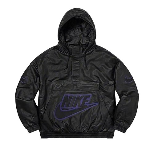 Supreme x Nike Leather Anorak | Size XL - Black - CK6218-010