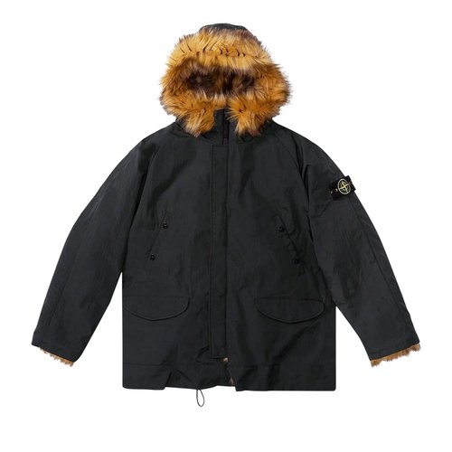 Supreme x Stone Island Formula Steel Reversible Faux Fur Parka - SS22J10BLACK