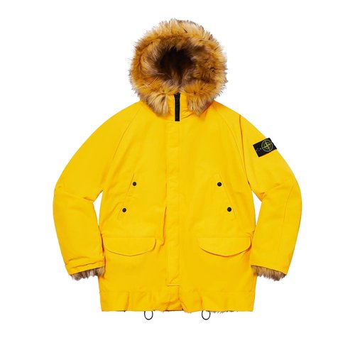 Supreme x Stone Island Formula Steel Reversible Faux Fur Parka - SS22J10 Y-ELLOW