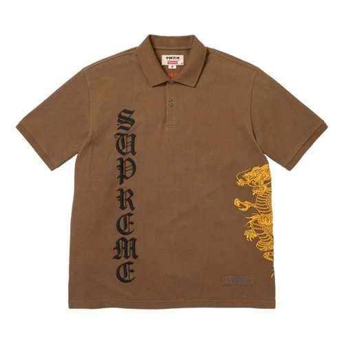 Supreme x The Great China SS26 Wall Dragon Polo - Brown - SUP-SS26-120-BRN