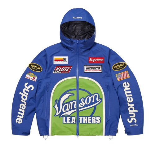 Supreme x Vanson Leathers GORE-TEX Shell Jacket - FW25J6 ROYAL