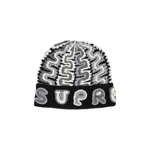 Supreme Yarn Appliqué Beanie - FW24BN39 BLACK