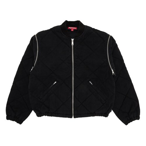 Supreme Zip-Off Sleeve Quilted Bomber Jacket - FW25J23 BLACK