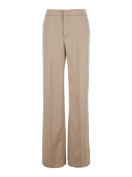 The Andamane Beige Pants With Pences On The FrOnt In Tech Fabric - T170401ATNP229GREIGE