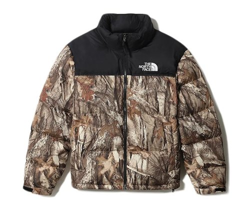 The North Face 1996 Retro Nuptse Packable Jacket - Kelp Tan Forest Floor Print - NF0A3C8D-047