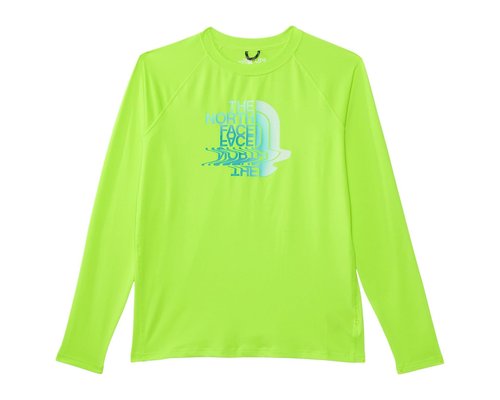 The North Face Amphibious Long Sleeve Sun T-Shirts Little Kids/Big Kids Clothing - Safety Green - NF0A8A45-D6S