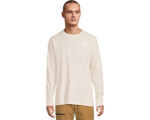 The North Face Evolution Regenerative Ink Box NSE Long Sleeve T-Shirts Graphic T Shirt - White Dune/Summit Gold Regenerative Ink Print - NF0A8EVS-ETO