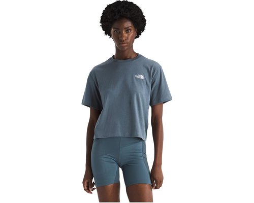 The North Face Evolution Simple Dome Crop Relaxed Short Sleeve T-Shirts Clothing - Granite Grey - NF0A8FDH-0U3