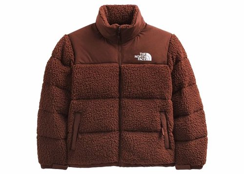 The North Face High Pile 600 Fill Recycled Waterfowl Down Nuptse Jacket - Dark Oak - NF0A5A84