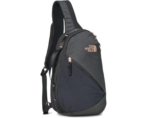 The North Face Isabella Sling Cross Body Handbags - TNF Black Light Heather/Burnt Coral Metallic-NPF - NF0A81C3-51Y1