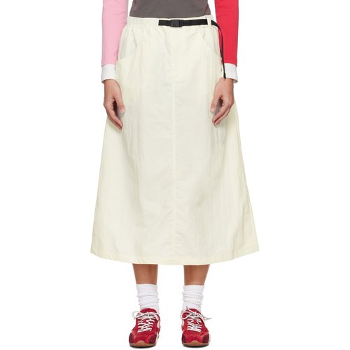 The North Face Off-White TNF Red Box Nylon Belted Midi Skirt - QLI White Dune - NF0A8FHE