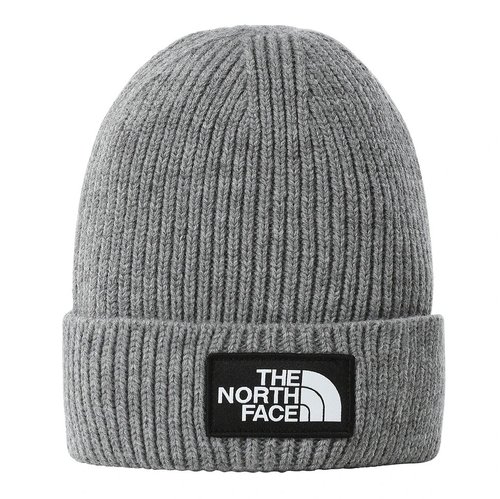 The North Face TNF Logo Box Cuffed Beanie - Tnf Medium Grey Heather - NF0A8CHE-DYY1