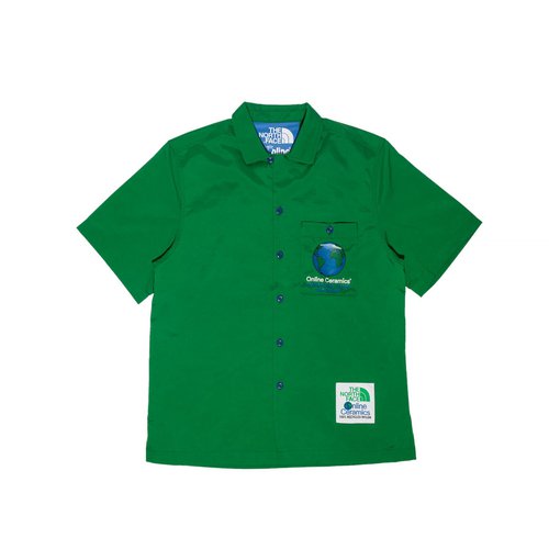The North Face x Online Ceramics Button Front Short Sleeve Top - Arden Green
