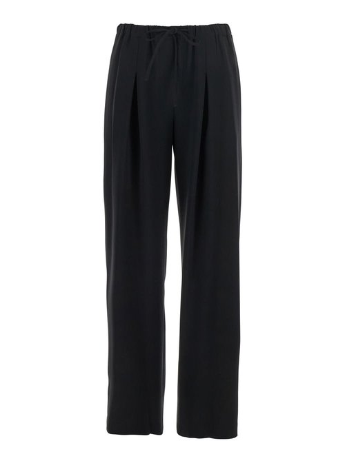 Theory Black Pants With Elastic Drawstring Waist And Pences On The FrOnt In Tech Fabric - P0109219001