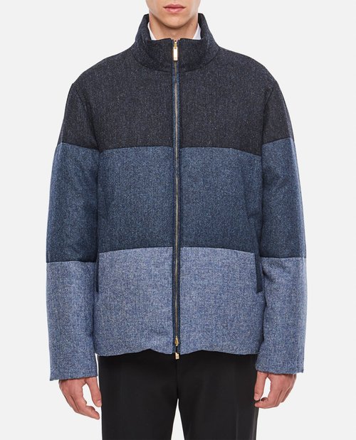Thom Browne 4 Bar Reversible Neck Zip Up Jacket - MJD091X05385415