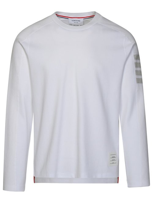 Thom Browne 4-Bar Stripe Long Sleeve T-Shirt - White - MJS245A07323100