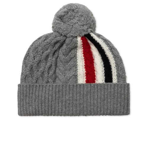 Thom Browne Aran Cable Hat - Light Grey - MKH078A-Y1018