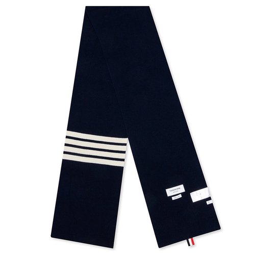 Thom Browne Full Needle Rib Cashmere Scarf - Navy - MKS026A00011415