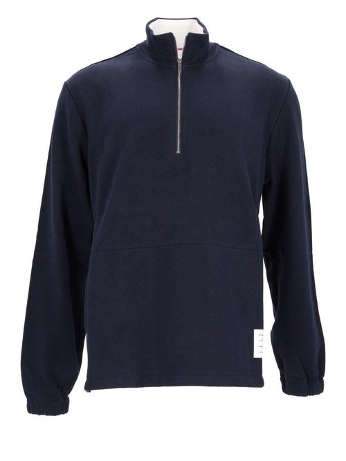 Thom Browne Classic 4-bar Half-zip Sweatshirt - MJT503A03037-415NAVY
