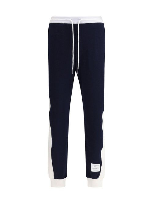 Thom Browne Classic 4-Bar Jersey Loopback Sweatpants - Navy - MJQ213A03037415