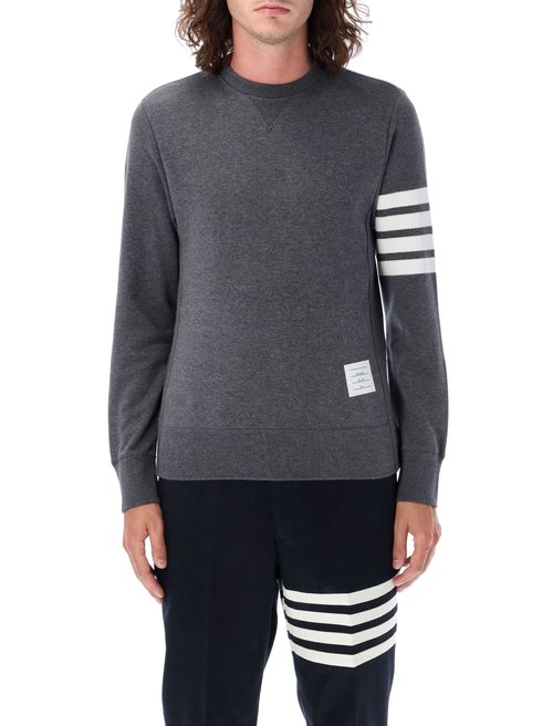 Thom Browne Classic Sweatshirt In Classic Loopback with Engineered 4 Bar - MJT021H00535025