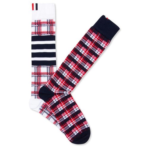 Thom Browne Classic Plaid Jacquard Mid Calf Socks - Multi - MAS074A-01690