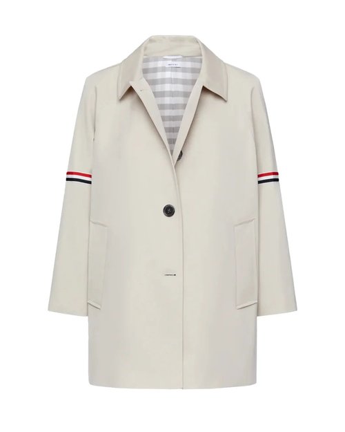 Thom Browne Cotton Twill Armband Cropped Car Coat