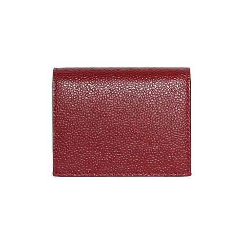 Thom Browne Double Card Holder In Pebble Grain Leather - MAW021L00198BURG