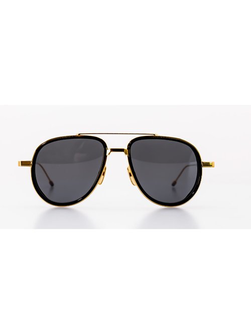 Thom Browne Gold Aviator Sunglasses - Yellow Gold - UES929AG0003712