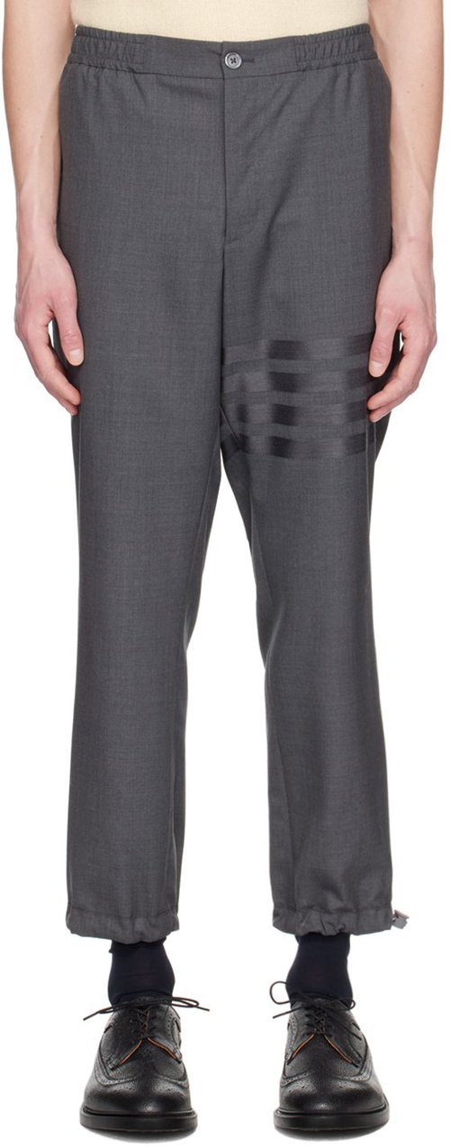 Thom Browne Gray 4-Bar Trousers - Dark Grey - MTT030A06146025