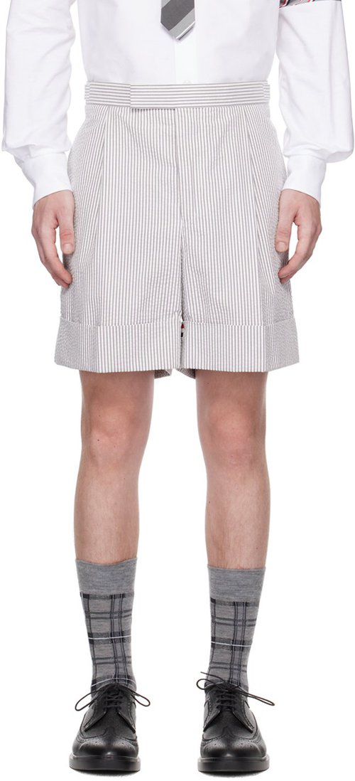 thom browne grey shorts