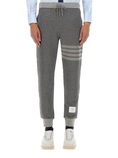 Thom Browne Gray Striped Sweatpants - Med Grey - MJQ199AJ0142035