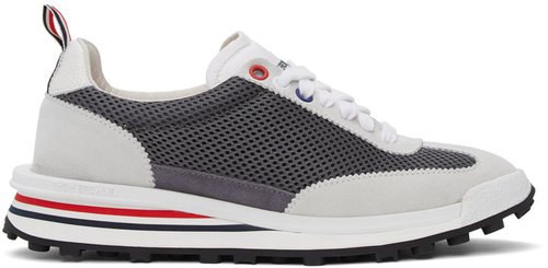 Thom Browne Grey & White Tech Runner - DkGrey - FFD054A06552025