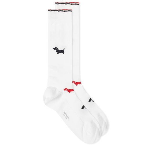 Thom Browne Mid Calf Hector Socks - White - FAS196B-Y3011