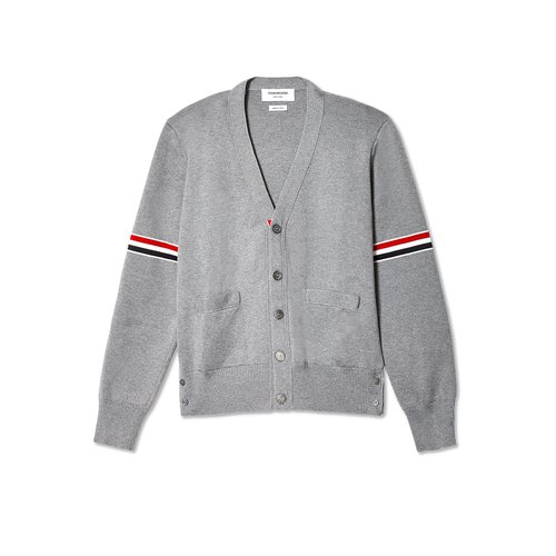 Thom Browne Navy Cotton Milano Stitch V-Neck Cardigan - Navy415 - MKC310A-Y3007