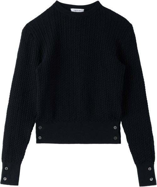 Thom Browne Navy Buttoned Hem Sweater - Navy 415 - KKA009A-Y30270-DELETE