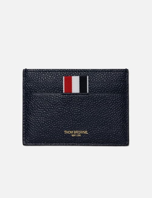 Thom Browne Pebble Grain 4-bar Single Card Holder - Navy