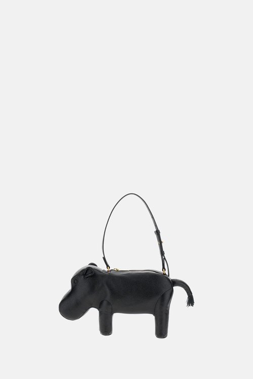 Thom Browne Pebble Grain Hippo Baguette Bag - Black - UAG226A00198001